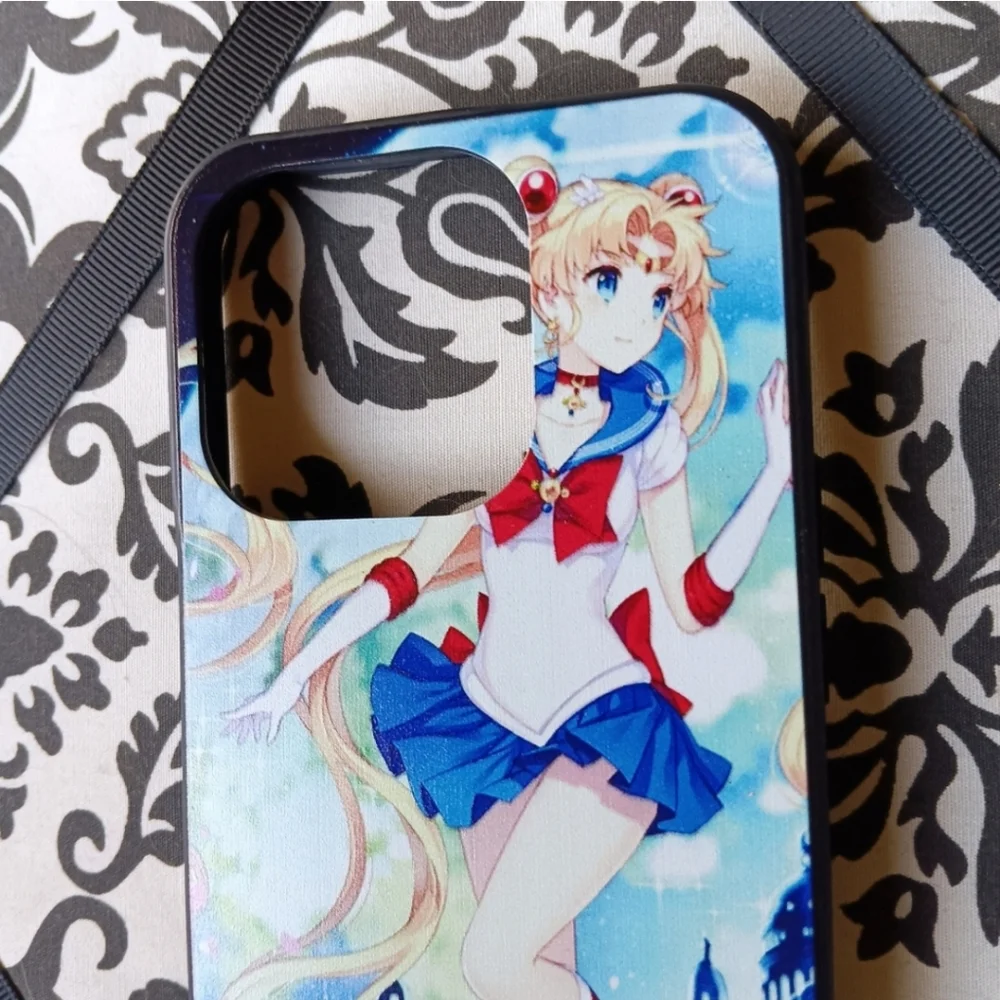 🖤*4/$15* iPhone 15 Pro Sailor Moon Phone Case Anime Cute Kawaii Black